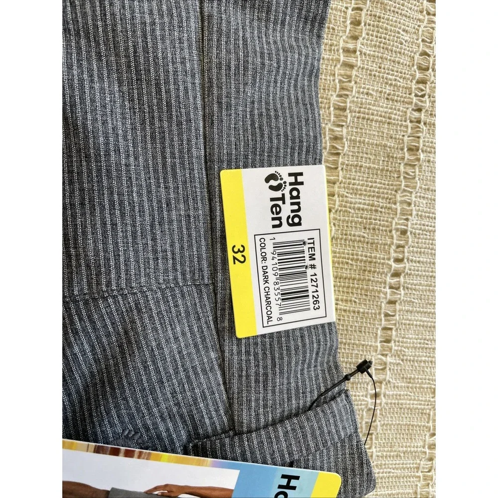 HANG TEN MEN'S QUICK DRY HYBRID 4WAY STRETCH‎  SHORTS(DARK CHARCOAL 32 )NWT